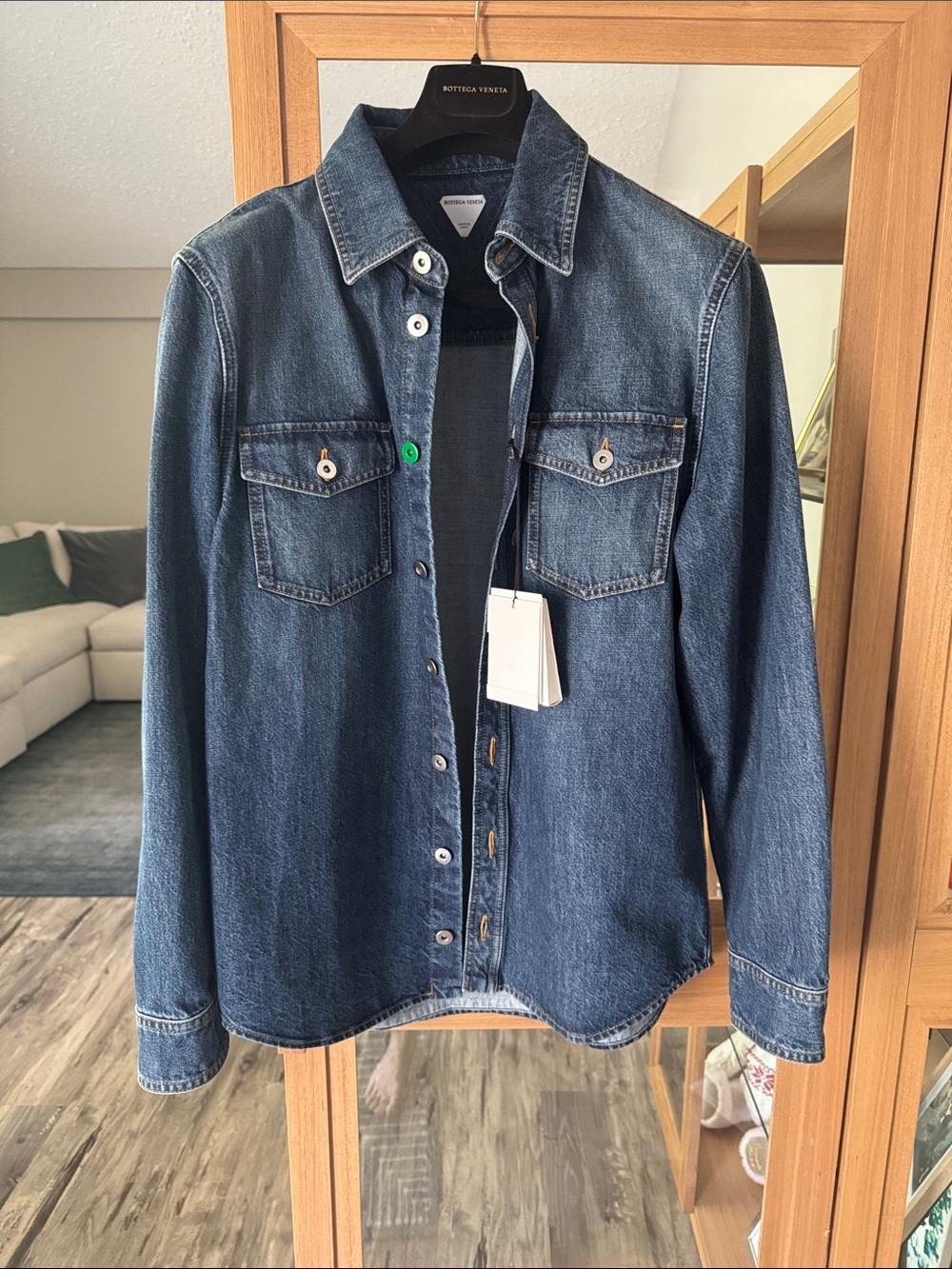 Bottega Veneta Dark Blue Denim Shirt Jacket
